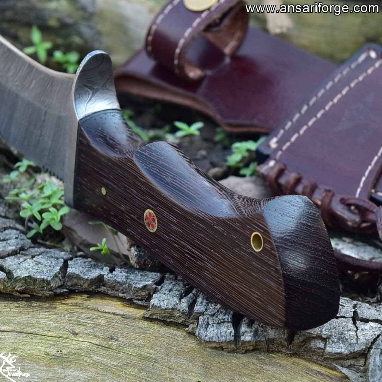 Handmade Damascus Steel Hunting Knife with Damascus Hilt