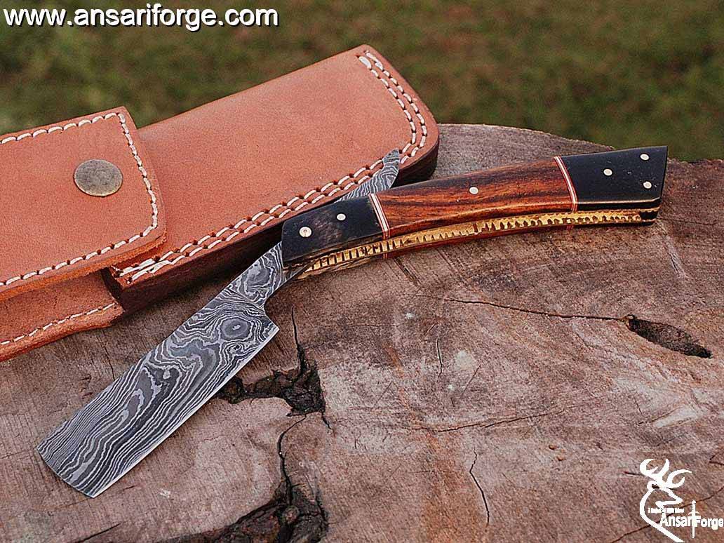 Handmade Forged Damascus Steel Straight Razor Shaving Razor For Men