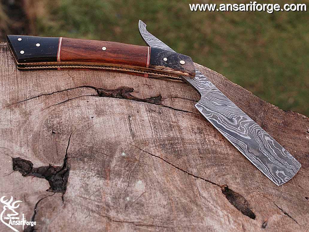 Handmade Forged Damascus Steel Straight Razor Shaving Razor For Men