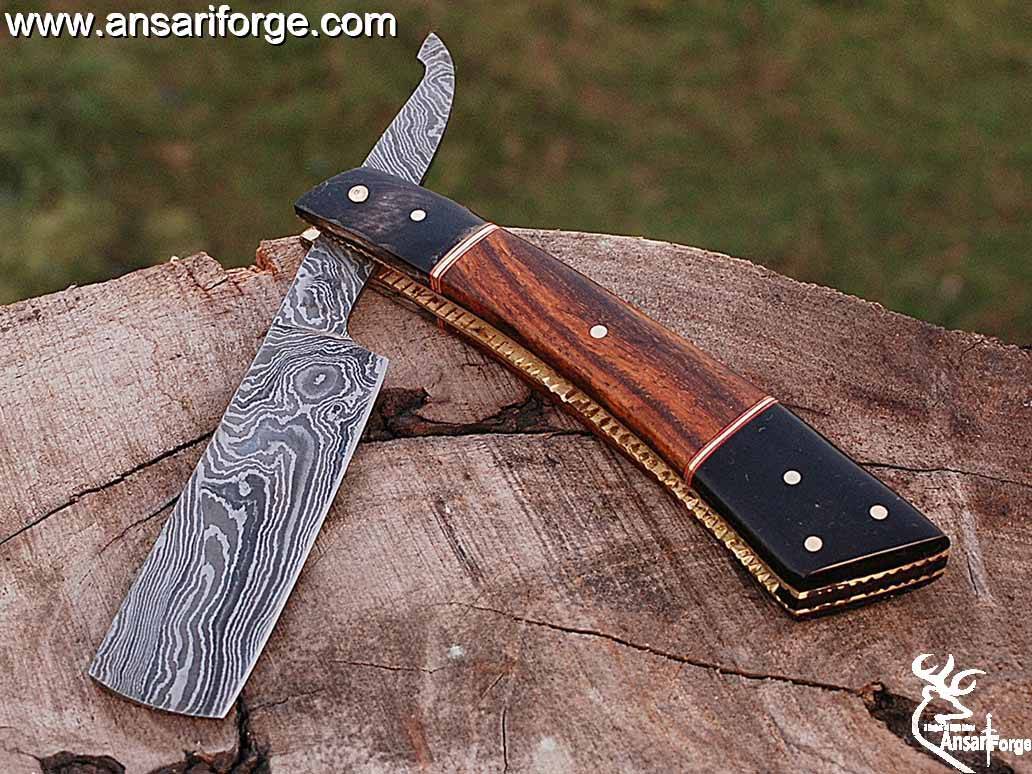 Handmade Forged Damascus Steel Straight Razor Shaving Razor For Men