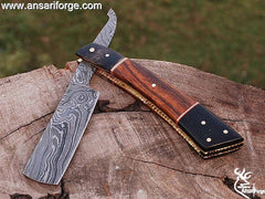 Handmade Forged Damascus Steel Straight Razor Shaving Razor For Men
