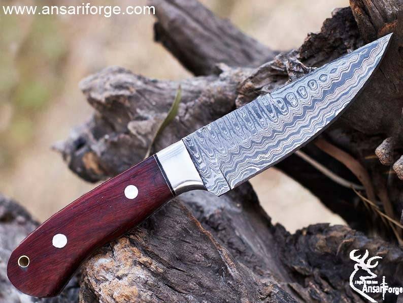 Handmade Damascus Steel Hunting Knife 9.0 " Inches Camping , Bushcraft Knife With Sheath
