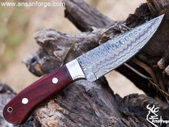 Handmade Damascus Steel Hunting Knife 9.0 " Inches Camping , Bushcraft Knife With Sheath