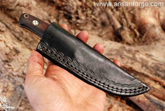 Handmade forged Damascus steel hunting knife