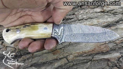 Loveless Knife Damascus Steel Stag Handle Hunting Knife