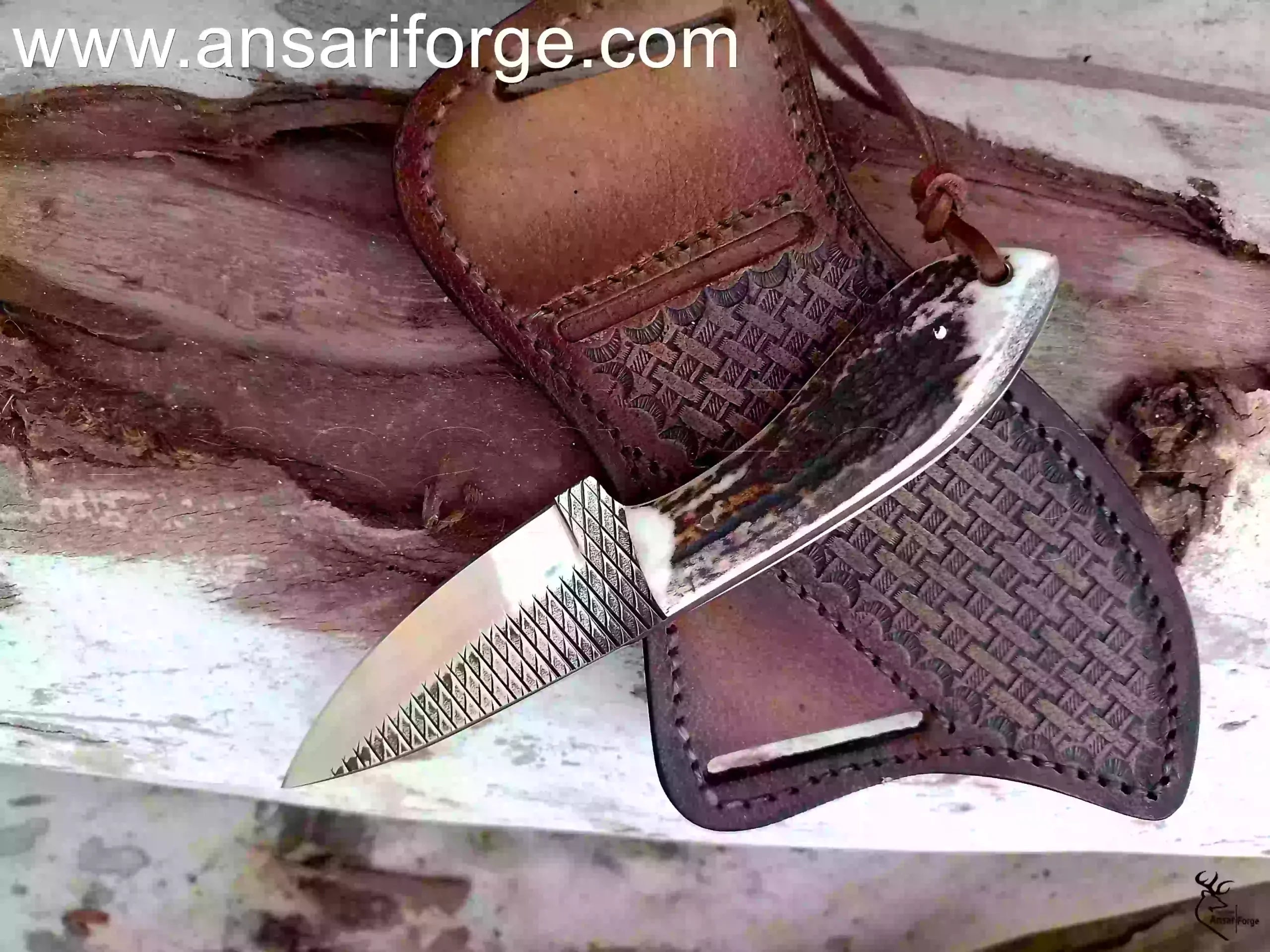 Farrier rasp knife spine with 5.0 mm thickness and mirror polish by Ansari Forge.