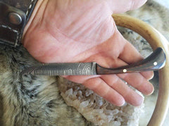Custom made Damascus steel hunting knife