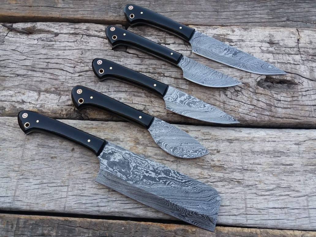 Handmade Damascus Chef Knives Set of 5