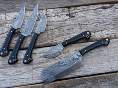 Handmade Damascus Chef Knives Set of 5