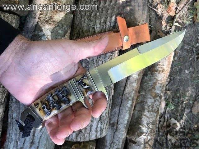 Custom made D2 steel sub hilt loveless hunting knife