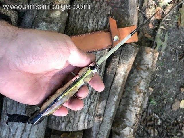 Custom made D2 steel sub hilt loveless hunting knife