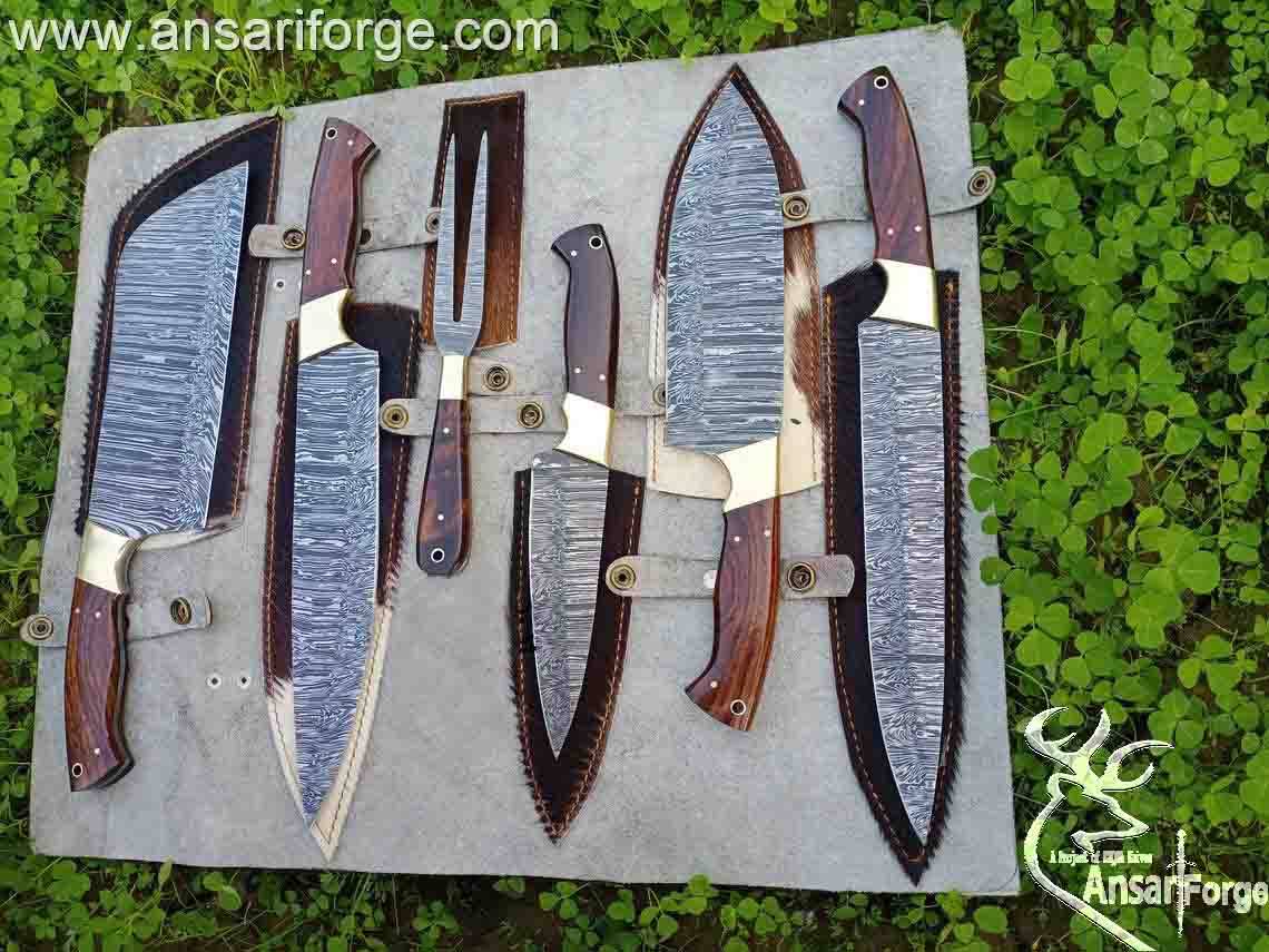 Damascus steel Best Chef knife Set With Case