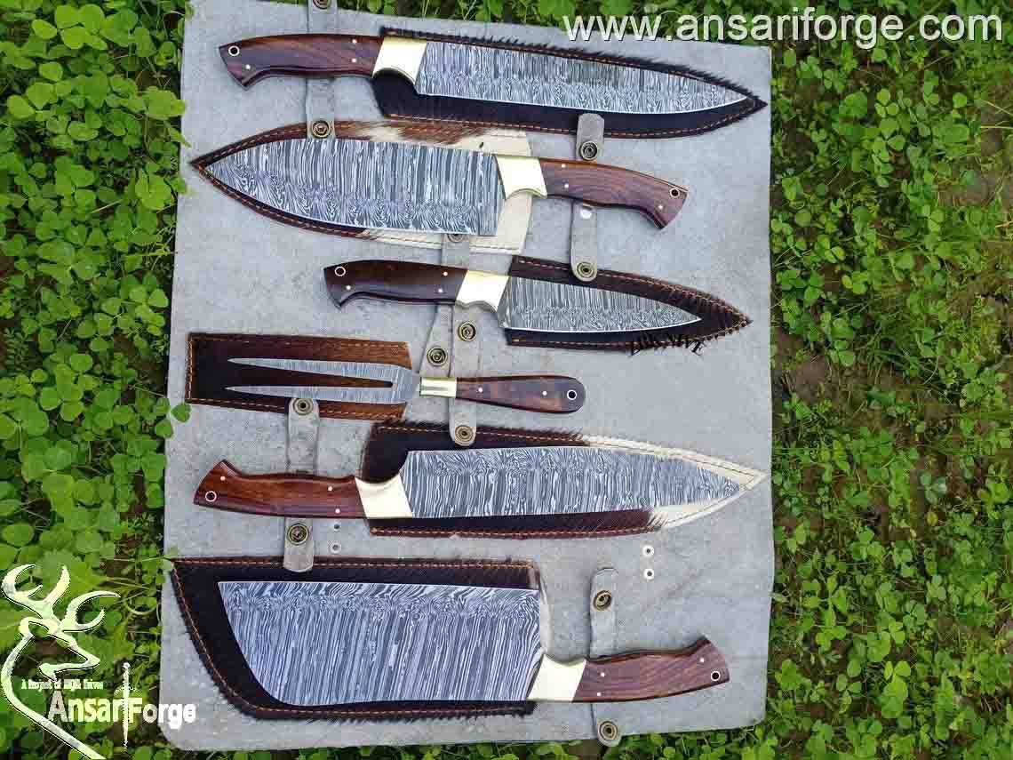 Damascus steel Best Chef knife Set With Case