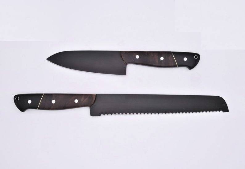 Stainless steel handmade Chef knife Set Kitchen knife set Black coated