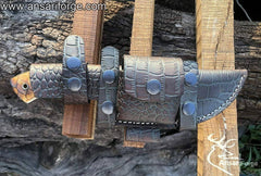 Bone handle Damascus Tracker hunting knife - Black Friday Sale
