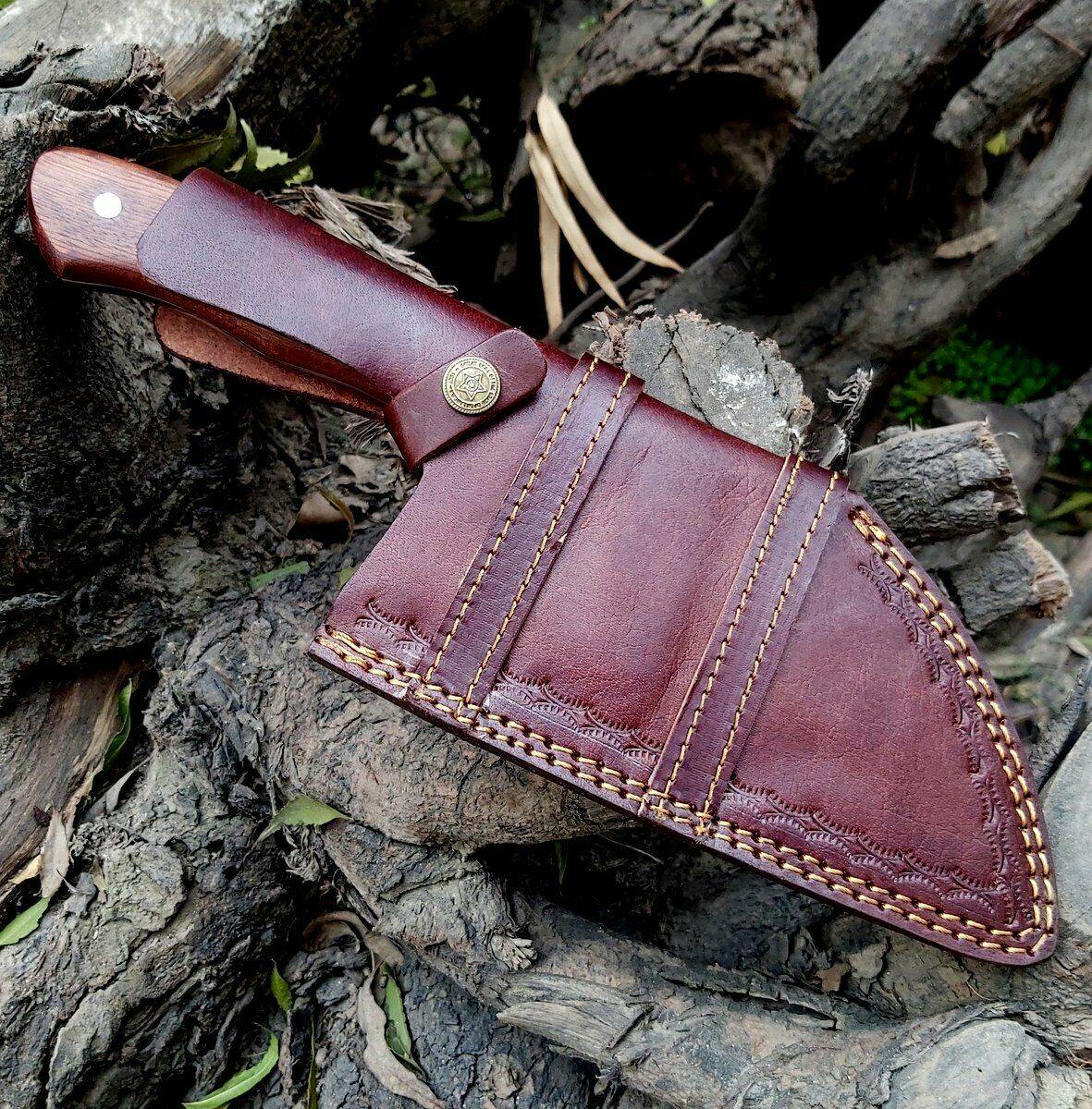 Hand Forged Hunting Camping Survival Cleaver Chopper Powder Coated Serbian cleaver chef knife