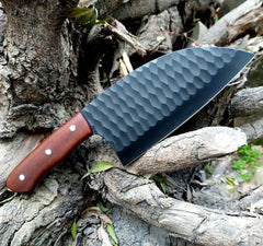 Hand Forged Hunting Camping Survival Cleaver Chopper Powder Coated Serbian cleaver chef knife