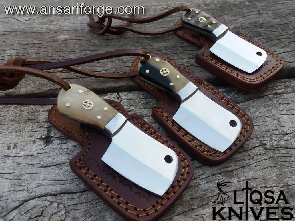 Compact EDC knife with cowhide leather sheath for safe carrying