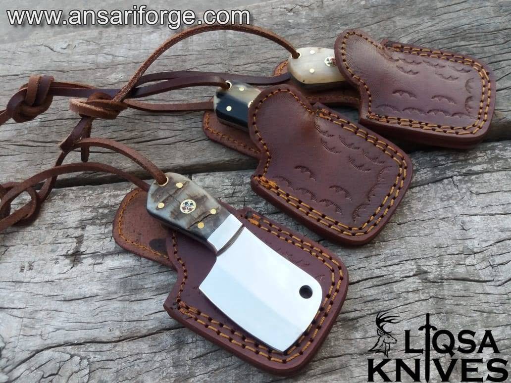 Hand-forged EDC knife with D2 steel blade and horn handle