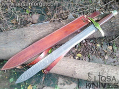 Custom handmade Damascus steel Viking sword