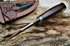 Fixed blade handmade Damascus steel hunting knif.