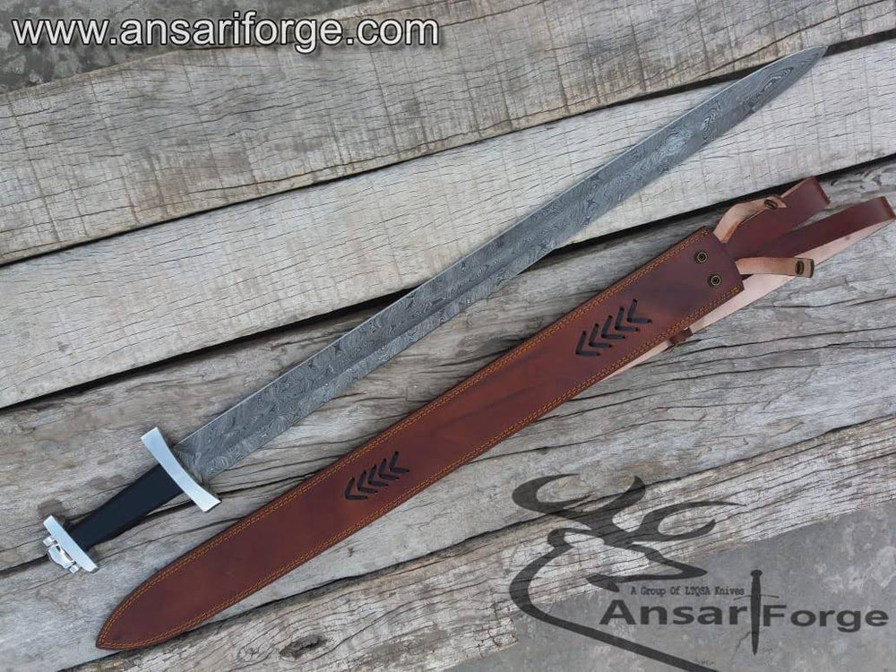 Pure brass hilt and pommel Damascus steel sword