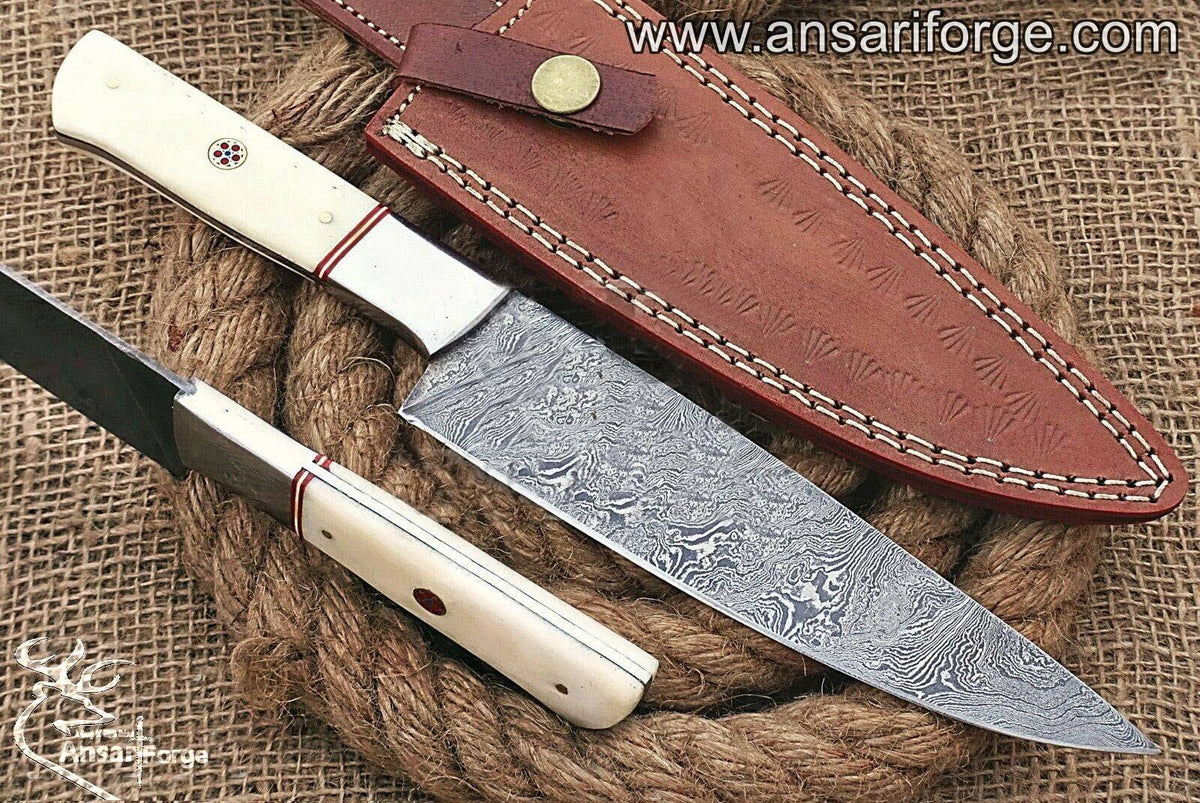 Damascus steel chef knife