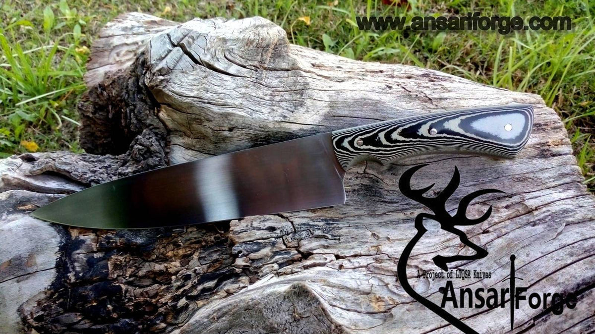 Handmade Stainless steel Kitchen knife Chef knife with leather sheath