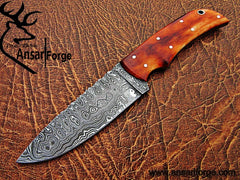 Damascus steel handmade skinner/hunting knife
