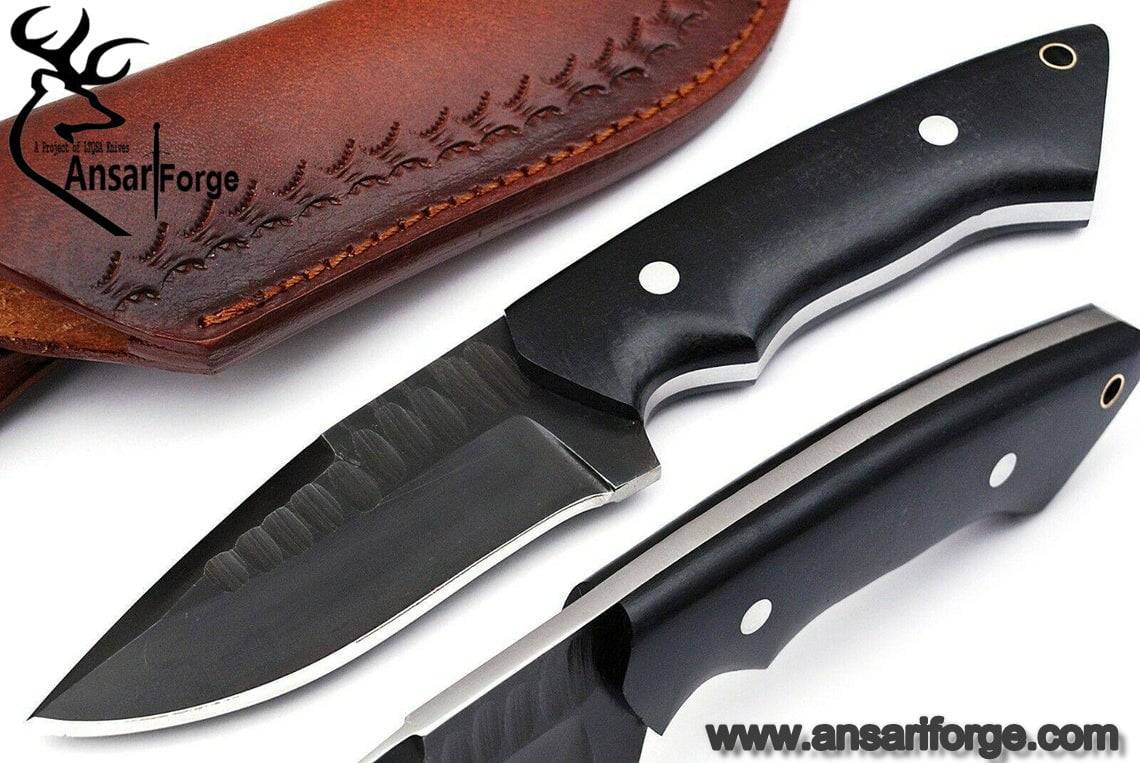 Custom handmade D2 tool steel bush craft Skinner knife/hunting knife powder coated