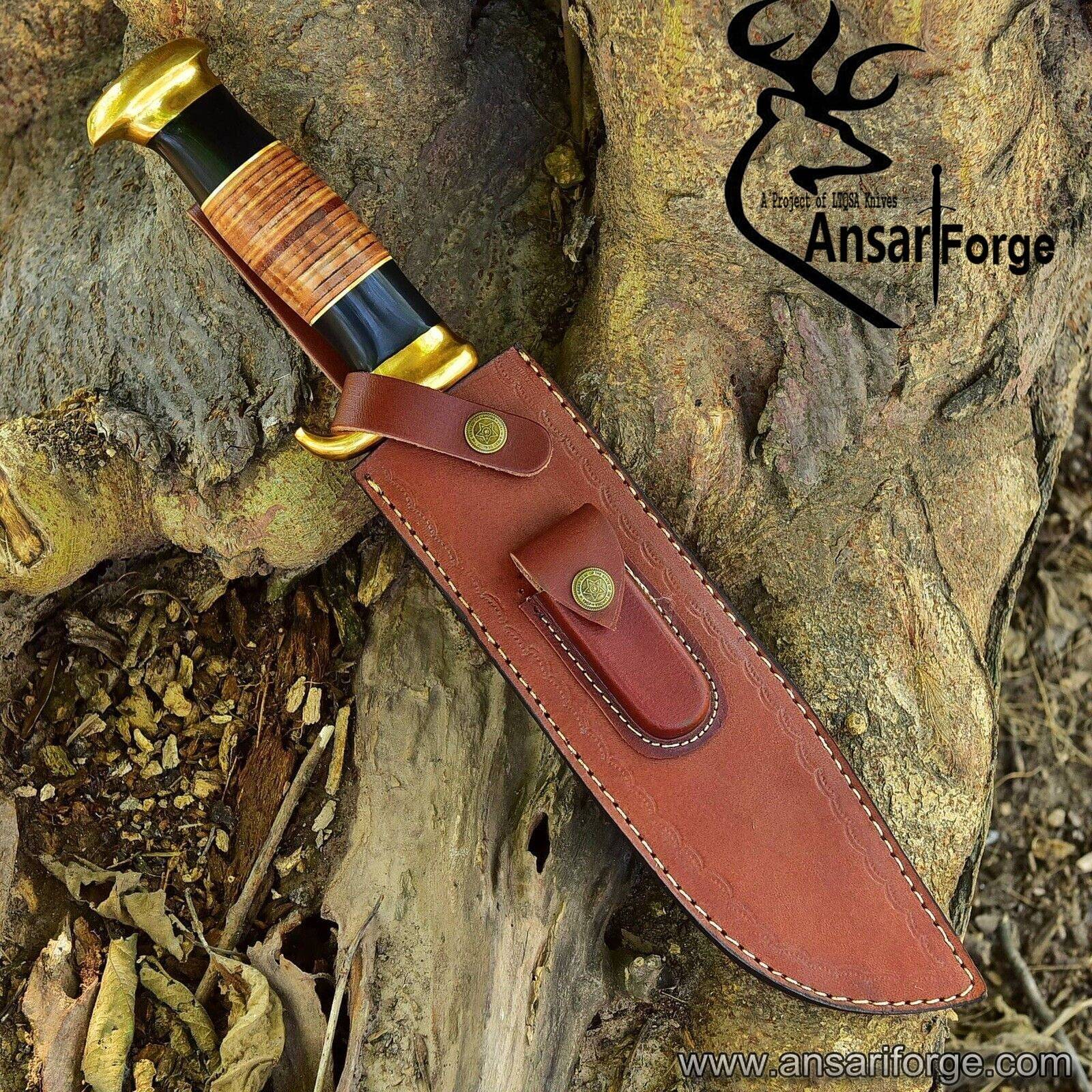 Brown genuine cowhide leather sheath for the Crocodile Dundee Bowie Knife.