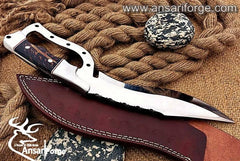 Custom made D2 steel D guard Bowie knife