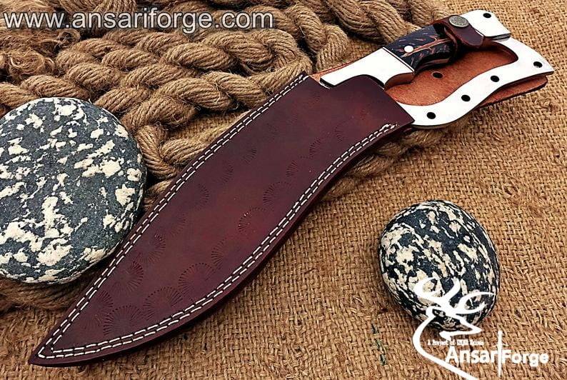 Custom made D2 steel D guard Bowie knife