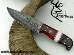 Damascus steel custom handmade Hunting knife / Skinner
