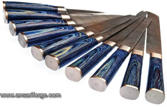 Damascus steel 10 pcs kitchen knives set chef knife set with leather bag