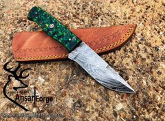 Handmade Damascus Skinner Knife Outdoor Knife Gift for Him
