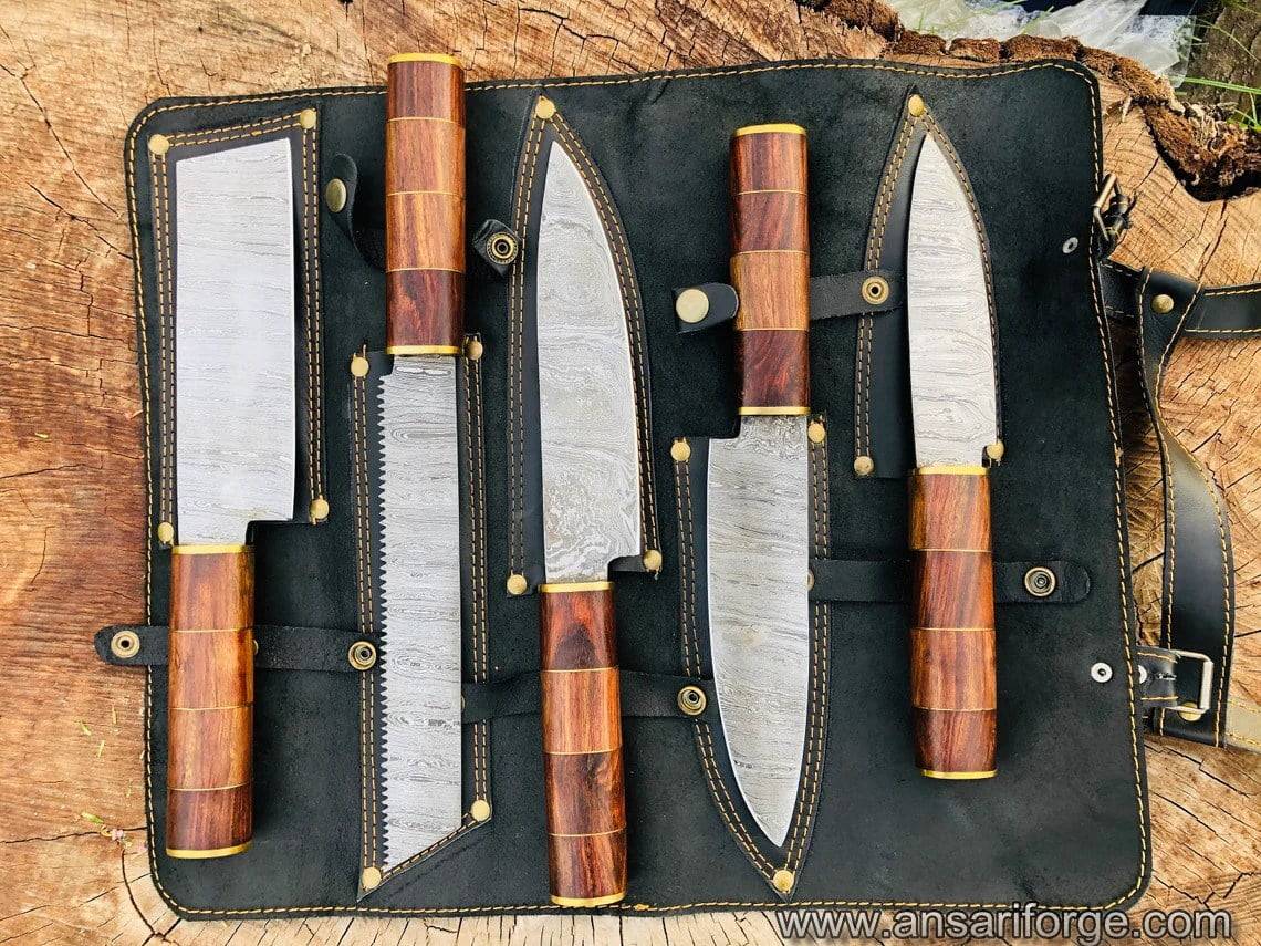 Damascus steel handmade chef knife set New year sale