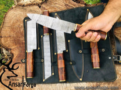 Damascus steel handmade chef knife set New year sale