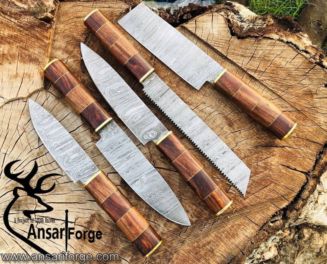 Damascus steel handmade chef knife set New year sale