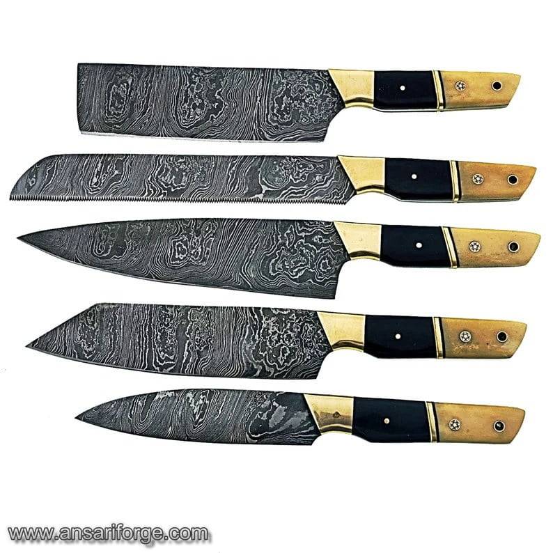 Damascus steel handmade kitchen knifes set chef knifes set
