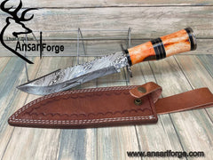 Damascus steel handmade Hunting knife Bowie