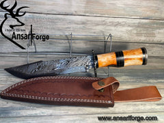 Damascus steel handmade Hunting knife Bowie
