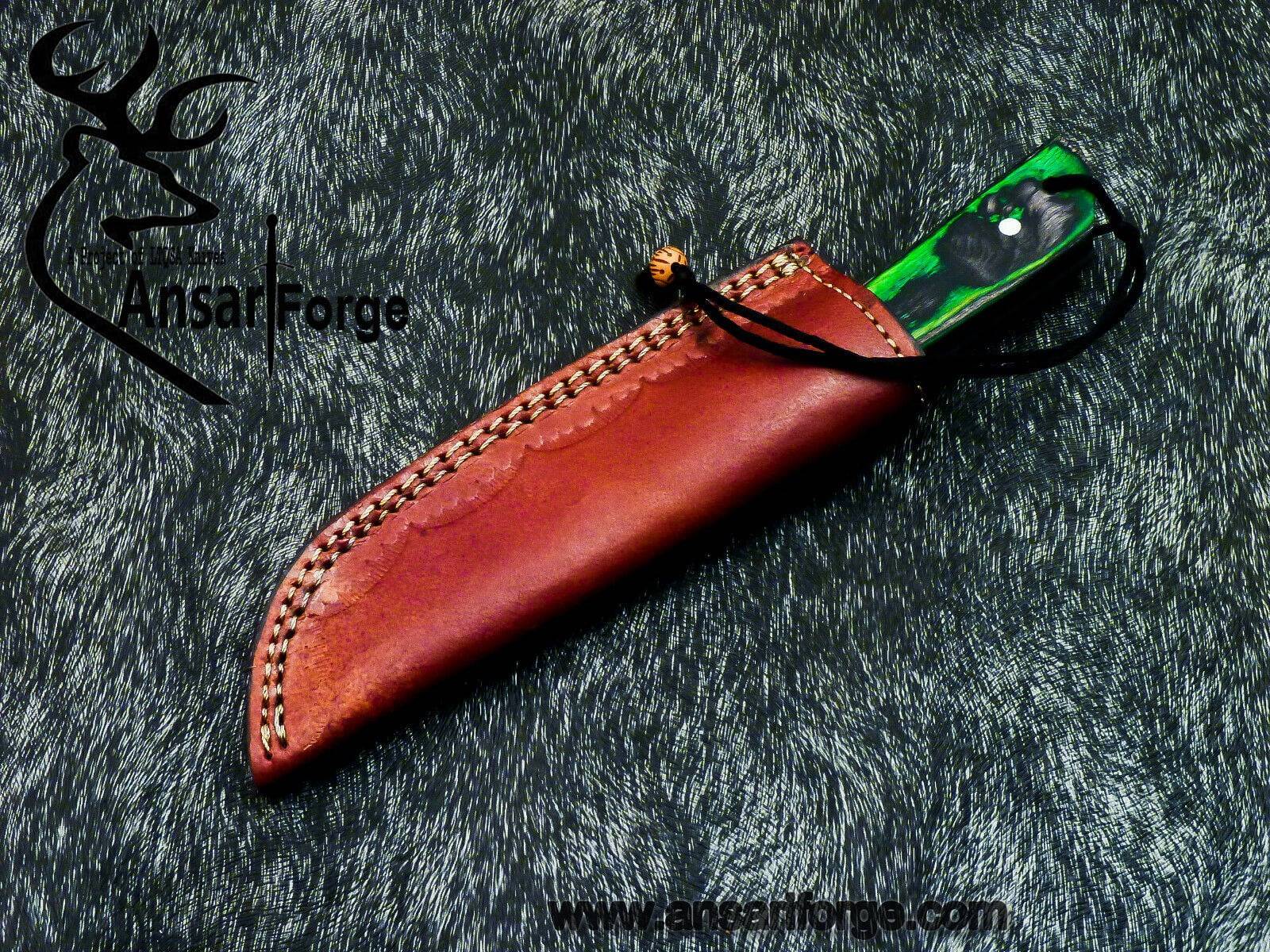 Carbon steel beautiful powder coated hunting knife with sheath