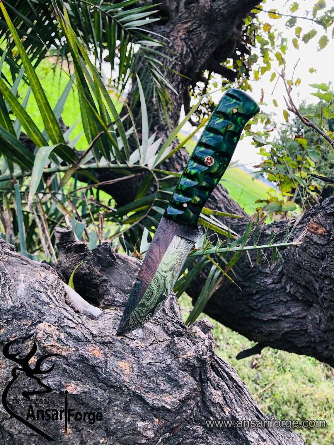 Handmade Damascus Skinner Knife Outdoor Knife Gift for Him