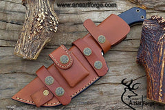 High Carbon Steel Handmade Tracker Knife, Hunting Survival Knife