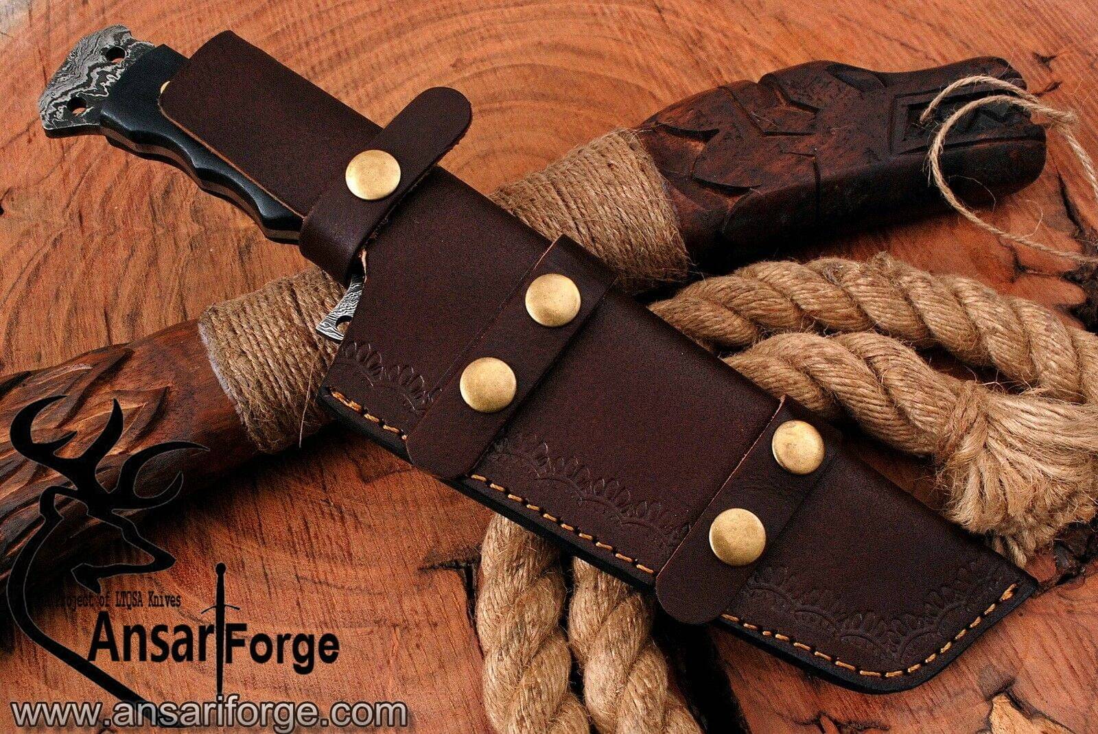 Damascus steel tracker hunting knife