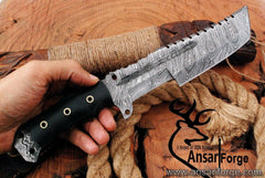 Damascus steel tracker hunting knife