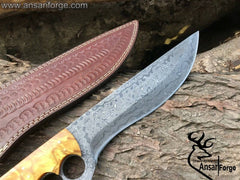 Full tang handmade Damascus Trench combat hunter