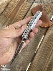 Damascus steel pocket knife